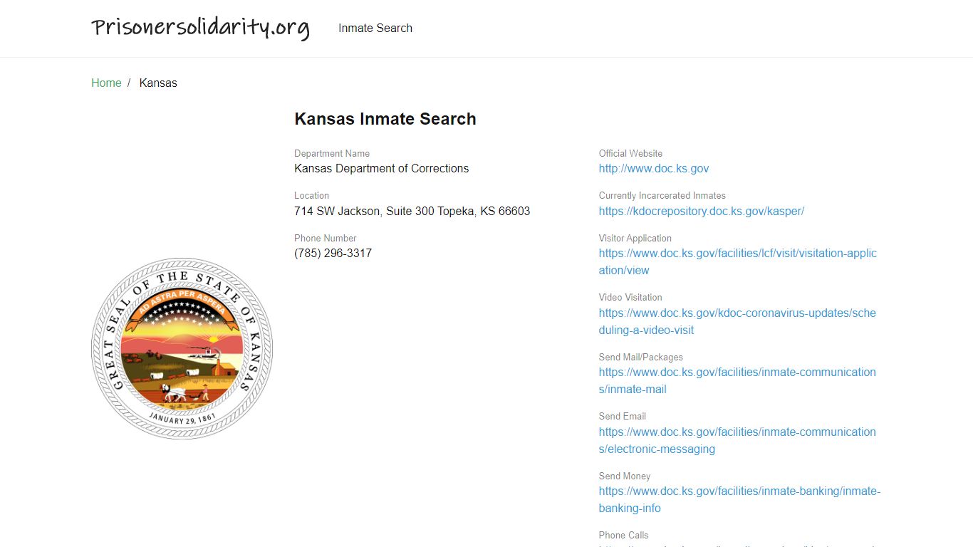 Kansas Inmate Search – Kansas Department of Corrections Offender Lookup