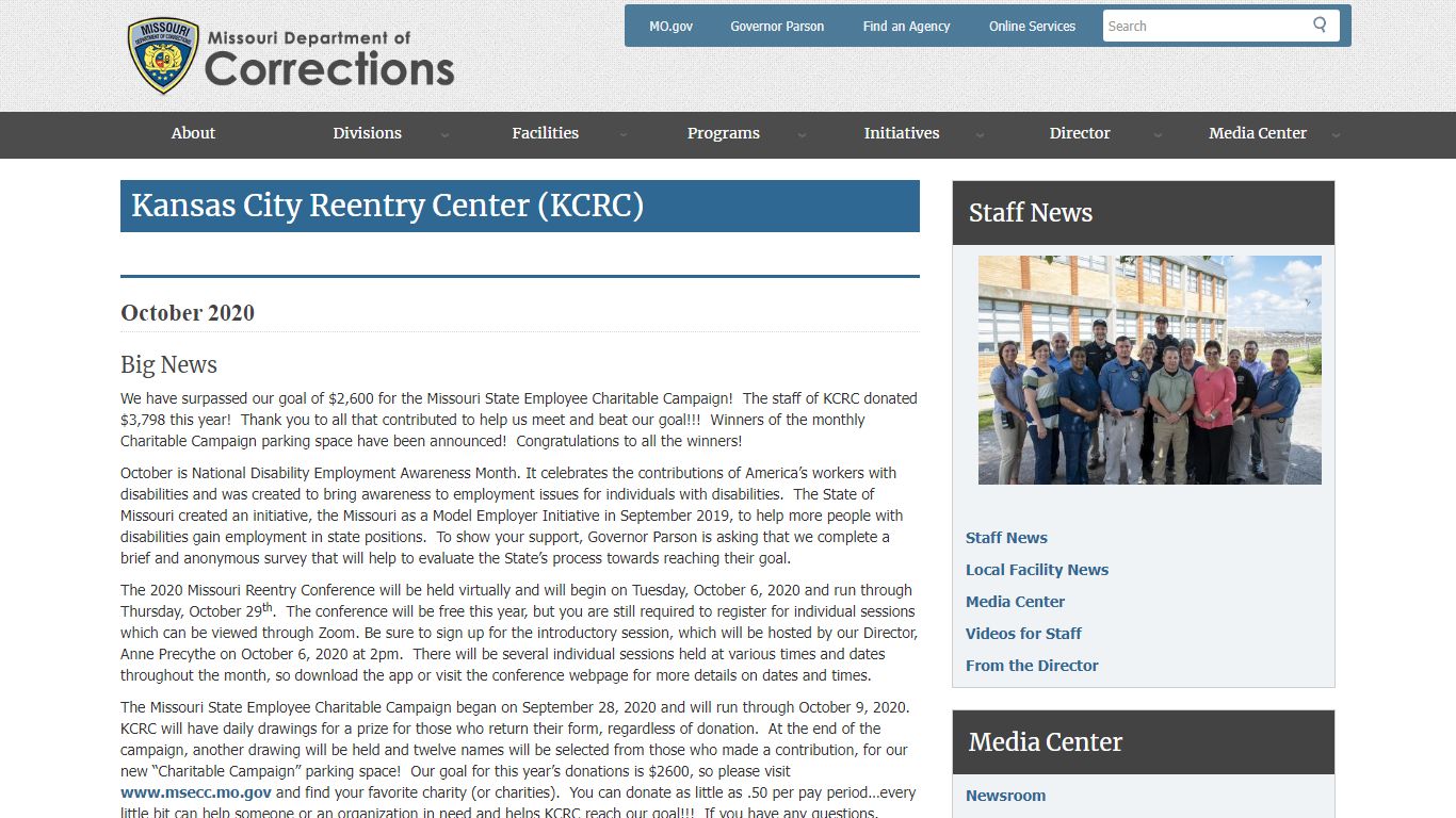 Kansas City Reentry Center (KCRC) - Missouri Department of Corrections